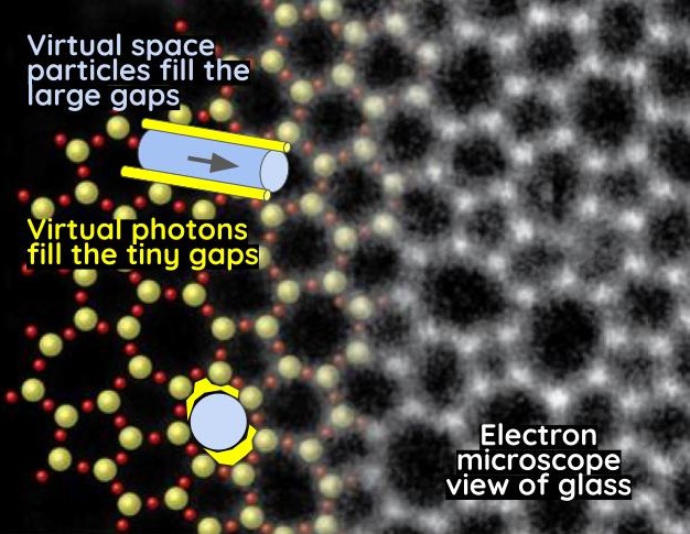 Glass under microscope
